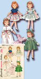 1950s Vintage Simplicity Sewing Pattern 4128 Cute 19 Inch Toni Doll Clothes ORIG