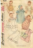Simplicity 4129: 1950s Uncut 11 Inch Baby Doll Clothes Set Vintage Sewing Pattern