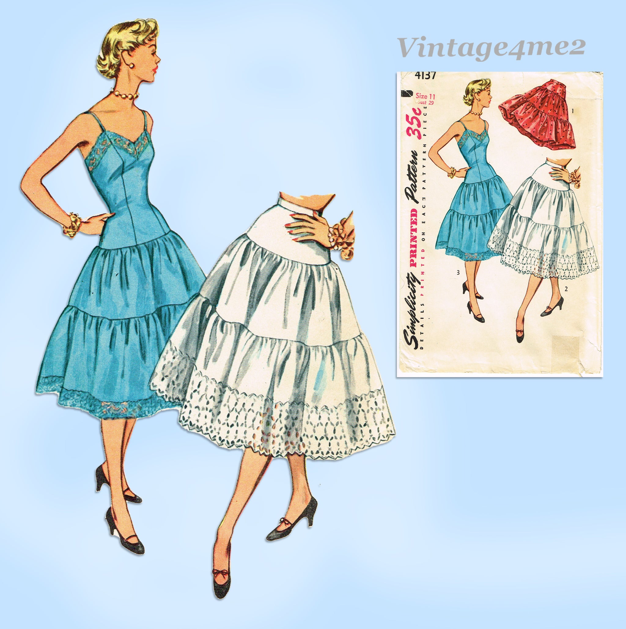 vintage an・an no.30 simp-4137-Slip-sz-29-ENV-dec-
