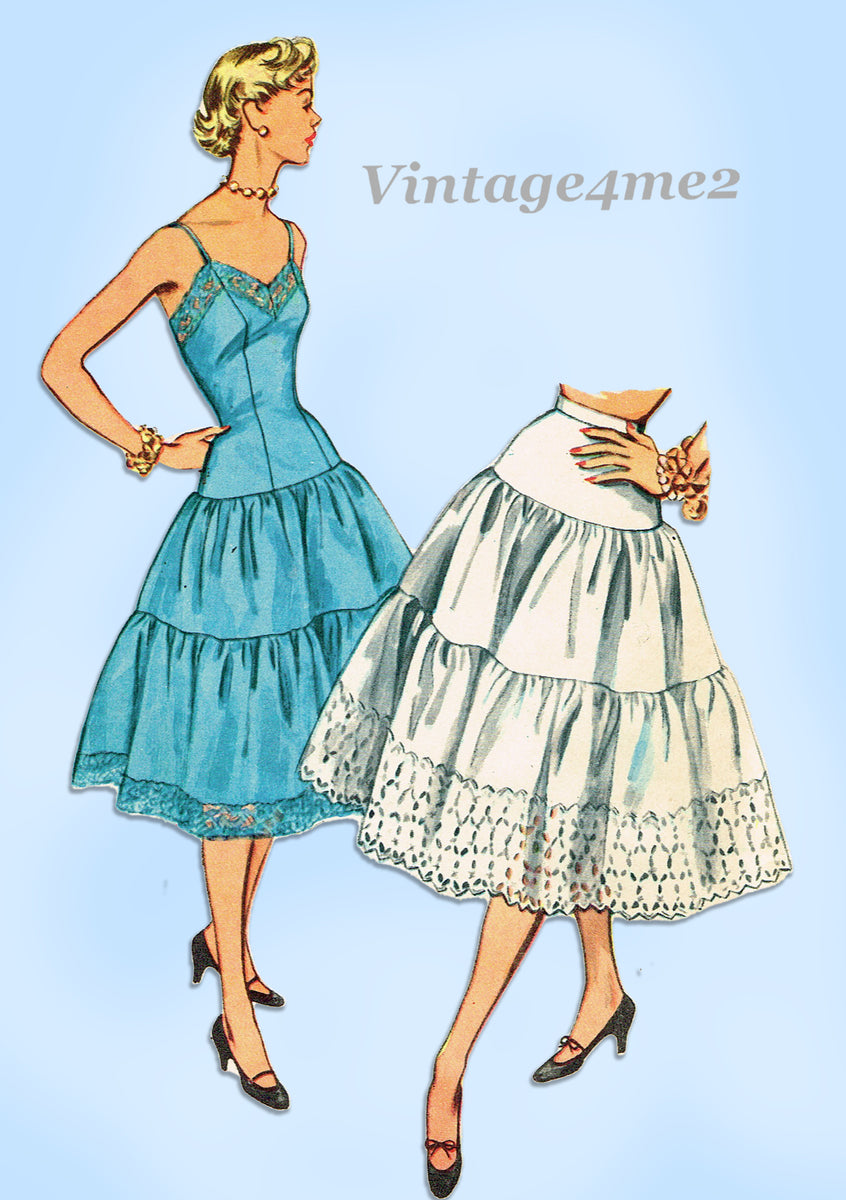 1950s Vintage Simplicity Sewing Pattern 4137 Uncut Misses Slip & Petti ...