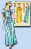 1950s Vintage Simplicity Sewing Pattern 4140 Easy Misses Nightgown Size 18 36B
