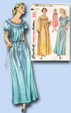 1950s Vintage Simplicity Sewing Pattern 4140 Uncut Misses Nightgown Sz 14 32B