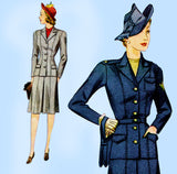 1940s Vintage Simplicity Pattern 4151 Misses WWII Tailored Suit Sz 38 Bust