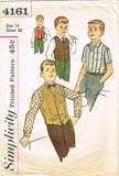 1960s Vintage Simplicity Sewing Pattern 4161 Boys Vest and Shirt Size 14