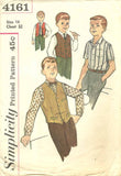1960s Vintage Simplicity Sewing Pattern 4161 Boys Vest and Shirt Size 14