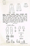1950s Vintage Simplicity Sewing Pattern 4164 Girls Shorts Pants Peddle Pushers 8