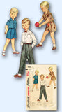 Simplicity 4166: 1950s Vintage Sewing Pattern Toddler Boys Shirt & Pants Size 4