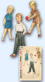 1950s Vintage Simplicity Sewing Pattern 4166 Boys Shirt Shorts & Trousers Size 6