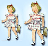 1940s Vintage Simplicity Sewing Pattern 4175 Cute Toddler Girls WWII Dress Sz 3