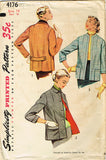 1950s Misses Jacket Uncut Vintage 1952 Simplicity Sewing Pattern 4176 Sz 14 32B