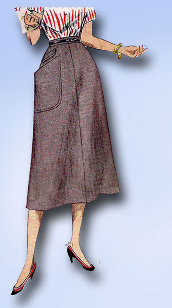 1950s Vintage Simplicity Sewing Pattern 4179 Uncut Misses Day Skirt Sz 26 W
