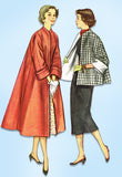 1950s Vintage Simplicity Sewing Pattern 4191 Easy Misses Swagger Coat Size 31 B