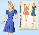 1940s Vintage Simplicity Pattern 4191 Easy WWII Girls Princess Dress Size 8