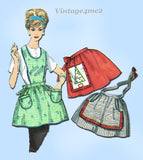 1960s Vintage Simplicity Sewing Pattern 4213 Misses Apron Set w Trans Fits All
