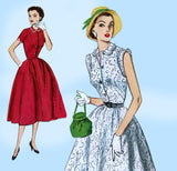 Simplicity 4228: 1950s Pretty Misses Dress Size 30 Bust Vintage Sewing Pattern