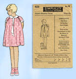 Simplicity 423: 1920s Uncut Little Girls Bloomer Dress Sz 8 Vintage Sewing Pattern