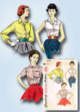1950s Vintage Simplicity Sewing Pattern 4256 Classic Misses Blouse Set Size 34 B