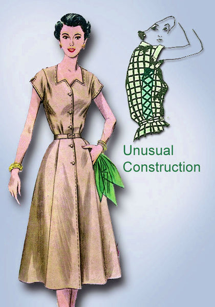 1950s Vintage Simplicity Sewing Pattern 4260 Uncut Misses Street Dress Sz 12