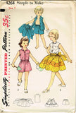 1950s Vintage Simplicity Sewing Pattern 4264 FF Toddler Girls Play Clothes Sz 4
