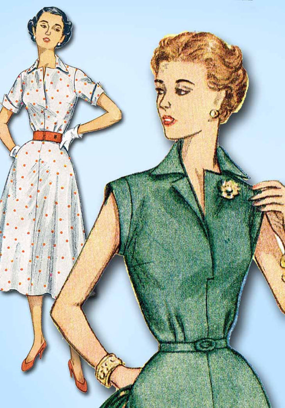 1950s Original Vintage Simplicity Pattern 4284 Uncut Misses Street Dress Sz 33 B