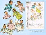 1960s Original Vintage Simplicity Sewing Pattern 4287 Sweet Infants Layette Set