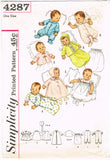 1960s Original Vintage Simplicity Sewing Pattern 4287 Sweet Infants Layette Set