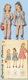 1940s Vintage Simplicity Sewing Pattern 4288 Toddler Girls Playsuit & Dress Sz 6