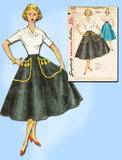 1950s Misses Simplicity Sewing Pattern 4301 Easy Uncut Misses Circle Skirt 24 W
