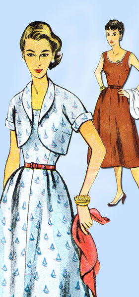 1950s Misses Simplicity Sewing Pattern 4306 Misses Sun Dress and Bolero Size 14 -Vintage4me2