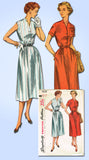 1950s Vintage Simplicity Sewing Pattern 4330 FF Misses Day Dress Size 16 34B