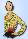 1950s Vintage Simplicity Sewing Pattern 4352 FF Misses Sleeveless Blouse Size 16