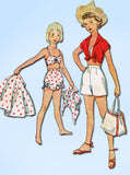 1950s Vintage Simplicity Sewing Pattern 4360 Little Girls Bathing Suit Size 7