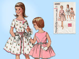 1960s Vintage Simplicity Sewing Pattern 4366 Girls Party Dress Size 6