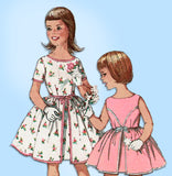 1960s Vintage Simplicity Sewing Pattern 4366 Girls Party Dress Size 6