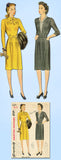 1940s Vintage Simplicity Sewing Pattern 4371 Easy WWII Misses Street Dress 38 B