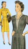 1940s Vintage Simplicity Sewing Pattern 4371 Easy WWII Misses Street Dress 38 B