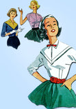 1950s Vintage Simplicity Sewing Pattern 4373 Misses Blouse w Bias Yoke Sz 12 30B - Vintage4me2