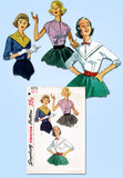 1950s Vintage Simplicity Sewing Pattern 4373 Misses Blouse w Bias Yoke Sz 12 30B - Vintage4me2