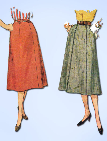 1950s Vintage Simplicity Sewing Pattern 4375 FF Simple to Make Skirt Size 24 W