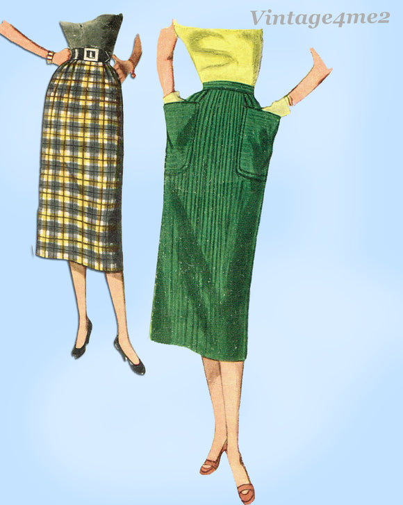 1950s Vintage Simplicity Sewing Pattern 4377 Uncut Misses Easy Day Skirt Sz 24 W