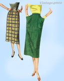 1950s Vintage Simplicity Sewing Pattern 4377 Misses Easy Day Skirt Sz 25 W