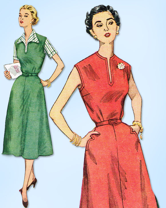 1950s Vintage Simplicity Sewing Pattern 4379 Uncut Misses Dress Skirt Jumper 36B