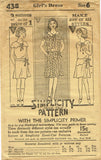 Simplicity 438: 1930s Uncut Toddler Girls Dress Size 6 Vintage Sewing Pattern - Vintage4me2