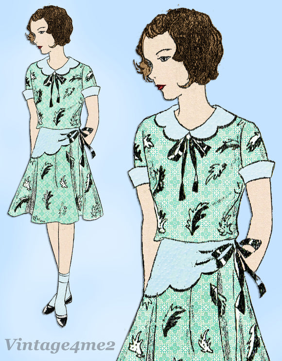 Simplicity 438: 1930s Uncut Toddler Girls Dress Size 6 Vintage Sewing Pattern - Vintage4me2