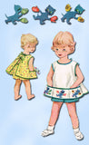 1950s Original Vintage Simplicity Pattern 4384 Toddler Girls Play Apron Size 1