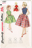 1950s Vintage Simplicity Sewing Pattern 4387 Little Girls Day Dress Size 10 28B - Vintage4me2