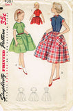 1950s Vintage Simplicity Sewing Pattern 4387 Little Girls Casual Dress Size 7 - Vintage4me2