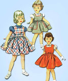 1950s Vintage Simplicity Sewing Pattern 4407 Toddler Girls Jumper Dress Size 6