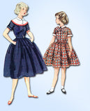 1950s Vintage Simplicity Sewing Pattern 4412 Little Girls Shirtwaist Dress Sz 10