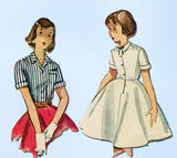 1950s Vintage Simplicity Sewing Pattern 4419 Girls Combination Blouse Slip Sz 10